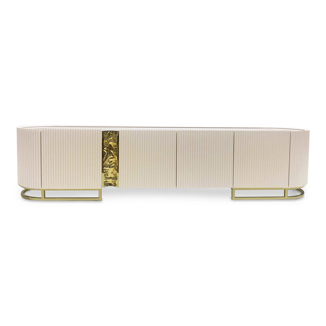 Lisbon Silken Matte Cream Media Cabinet - Ornate Home