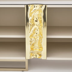 Lisbon Silken Matte Cream Media Cabinet - Ornate Home