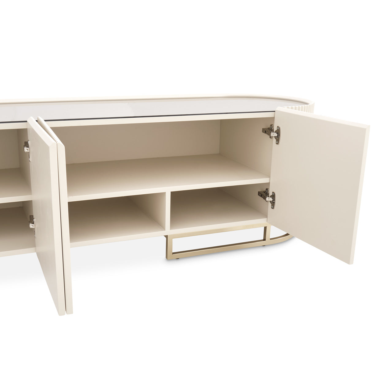 Lisbon Silken Matte Cream Media Cabinet - Ornate Home