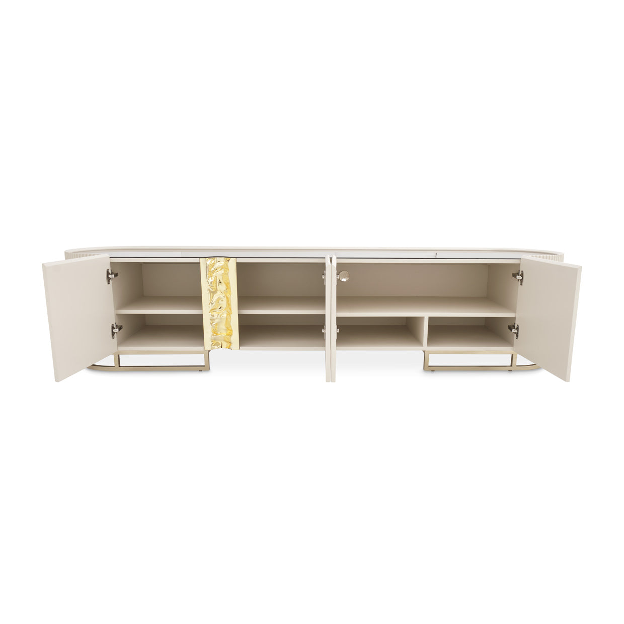 Lisbon Silken Matte Cream Media Cabinet - Ornate Home