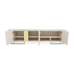 Lisbon Silken Matte Cream Media Cabinet - Ornate Home