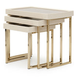 Lisbon Silken Matte Cream Nesting Tables (Set of 3) - Ornate Home