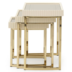 Lisbon Silken Matte Cream Nesting Tables (Set of 3) - Ornate Home