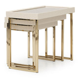 Lisbon Silken Matte Cream Nesting Tables (Set of 3) - Ornate Home