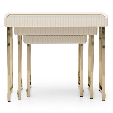 Lisbon Silken Matte Cream Nesting Tables (Set of 3) - Ornate Home