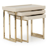Lisbon Silken Matte Cream Nesting Tables (Set of 3) - Ornate Home