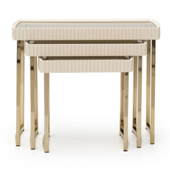 Lisbon Silken Matte Cream Nesting Tables (Set of 3) - Ornate Home