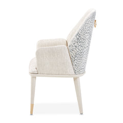 Lisbon Silken Matte Cream/Opal Dining Arm Chair - Ornate Home