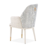 Lisbon Silken Matte Cream/Opal Dining Arm Chair - Ornate Home