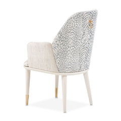 Lisbon Silken Matte Cream/Opal Dining Arm Chair - Ornate Home