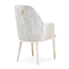 Lisbon Silken Matte Cream/Opal Dining Arm Chair - Ornate Home
