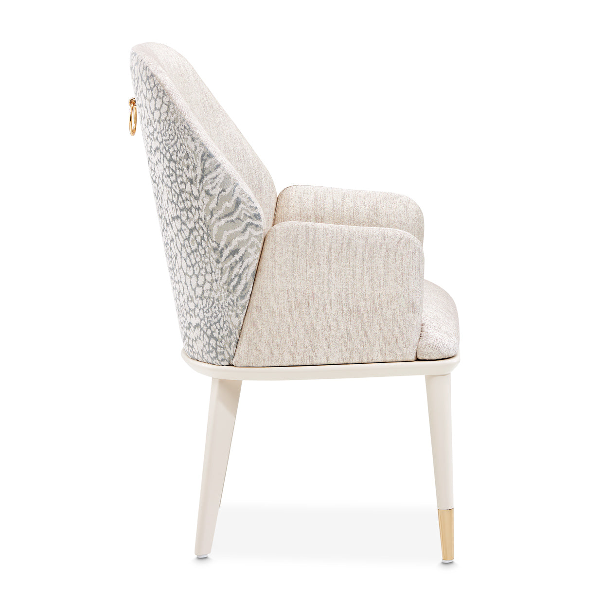 Lisbon Silken Matte Cream/Opal Dining Arm Chair - Ornate Home