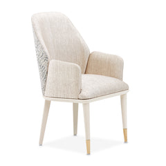 Lisbon Silken Matte Cream/Opal Dining Arm Chair - Ornate Home
