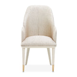 Lisbon Silken Matte Cream/Opal Dining Arm Chair - Ornate Home