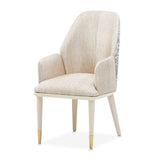 Lisbon Silken Matte Cream/Opal Dining Arm Chair - Ornate Home