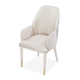 Lisbon Silken Matte Cream/Opal Dining Arm Chair - Ornate Home