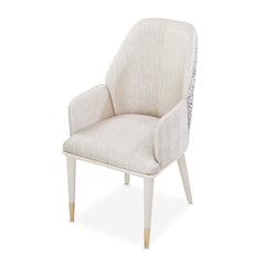 Lisbon Silken Matte Cream/Opal Dining Arm Chair - Ornate Home