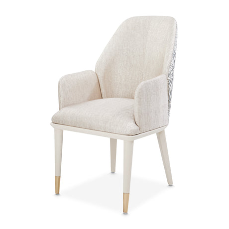Lisbon Silken Matte Cream/Opal Dining Arm Chair - Ornate Home