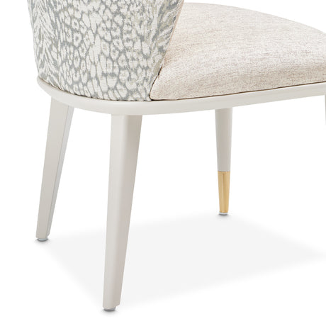 Lisbon Silken Matte Cream/Opal Dining Side Chair - Ornate Home