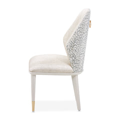 Lisbon Silken Matte Cream/Opal Dining Side Chair (Set of 2) - Ornate Home