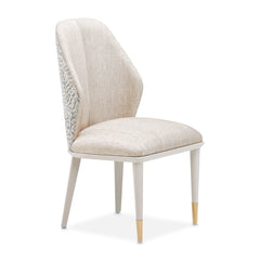 Lisbon Silken Matte Cream/Opal Dining Side Chair (Set of 2) - Ornate Home