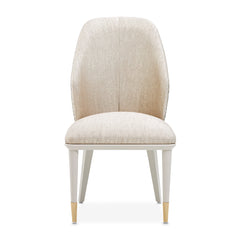Lisbon Silken Matte Cream/Opal Dining Side Chair (Set of 2) - Ornate Home
