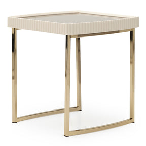 Lisbon Silken Matte Cream Side Table - Ornate Home