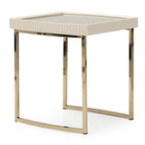 Lisbon Silken Matte Cream Side Table - Ornate Home