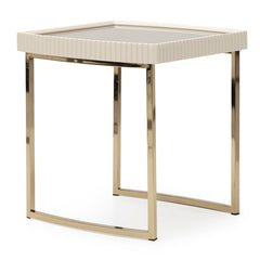 Lisbon Silken Matte Cream Side Table - Ornate Home