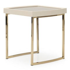 Lisbon Silken Matte Cream Side Table - Ornate Home