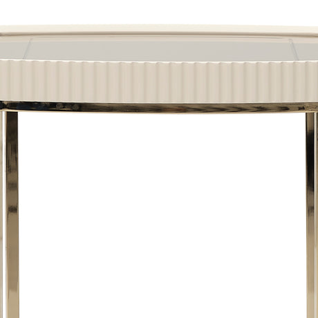 Lisbon Silken Matte Cream Side Table - Ornate Home