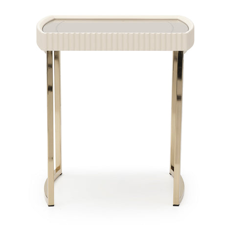 Lisbon Silken Matte Cream Side Table - Ornate Home