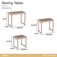 Lisbon Silky Cream Nesting Tables (Set of 3) - Ornate Home