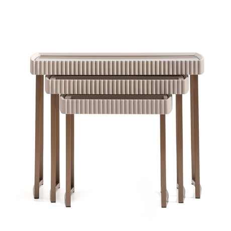 Lisbon Silky Cream Nesting Tables (Set of 3) - Ornate Home