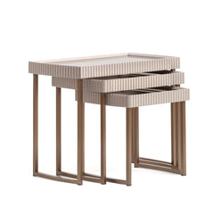 Lisbon Silky Cream Nesting Tables (Set of 3) - Ornate Home