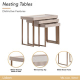 Lisbon Silky Cream Nesting Tables (Set of 3) - Ornate Home