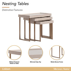 Lisbon Silky Cream Nesting Tables (Set of 3) - Ornate Home