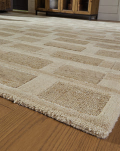 Lisgrove Tan/Brown/White Large Rug - Ornate Home