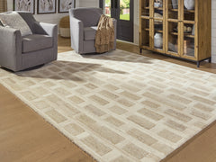 Lisgrove Tan/Brown/White Large Rug - Ornate Home