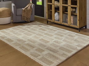Lisgrove Tan/Brown/White Medium Rug - Ornate Home