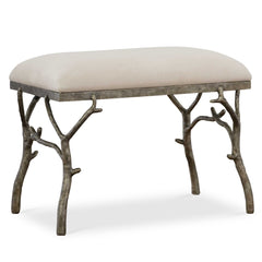 Lismore Silver/White Small Fabric Bench - Ornate Home