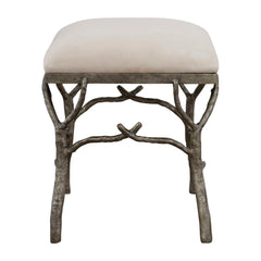Lismore Silver/White Small Fabric Bench - Ornate Home