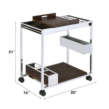 Lisses Chrome Serving Cart - Ornate Home