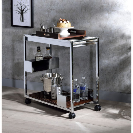 Lisses Chrome Serving Cart - Ornate Home