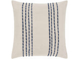 Listie Beige Navy Striped Accent Pillow - Ornate Home