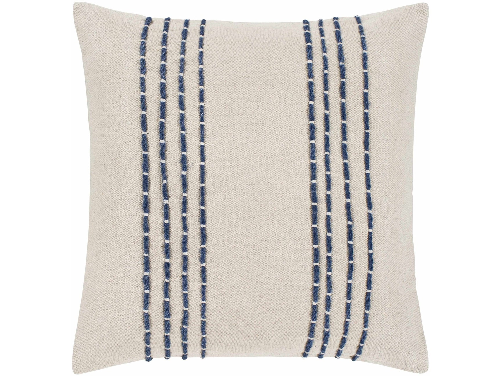Listie Beige Navy Striped Accent Pillow - Ornate Home