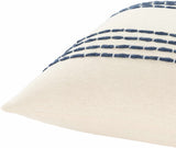 Listie Beige Navy Striped Accent Pillow - Ornate Home
