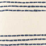 Listie Beige Navy Striped Accent Pillow - Ornate Home