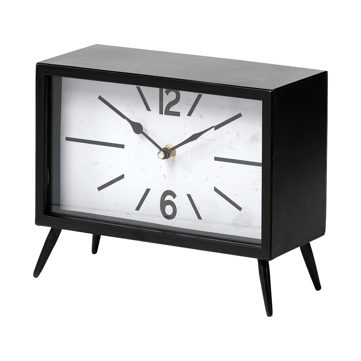 Lita Black Metal Rectangular Table Clock - Ornate Home