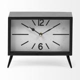 Lita Black Metal Rectangular Table Clock - Ornate Home